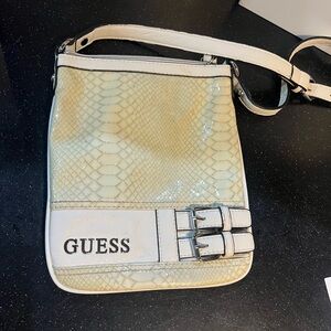 GUESS Snakeskin Cream Crossbody Bag